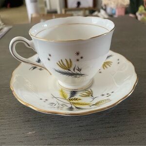 Vintage White and Gold Tea Cup and Saucer Set
